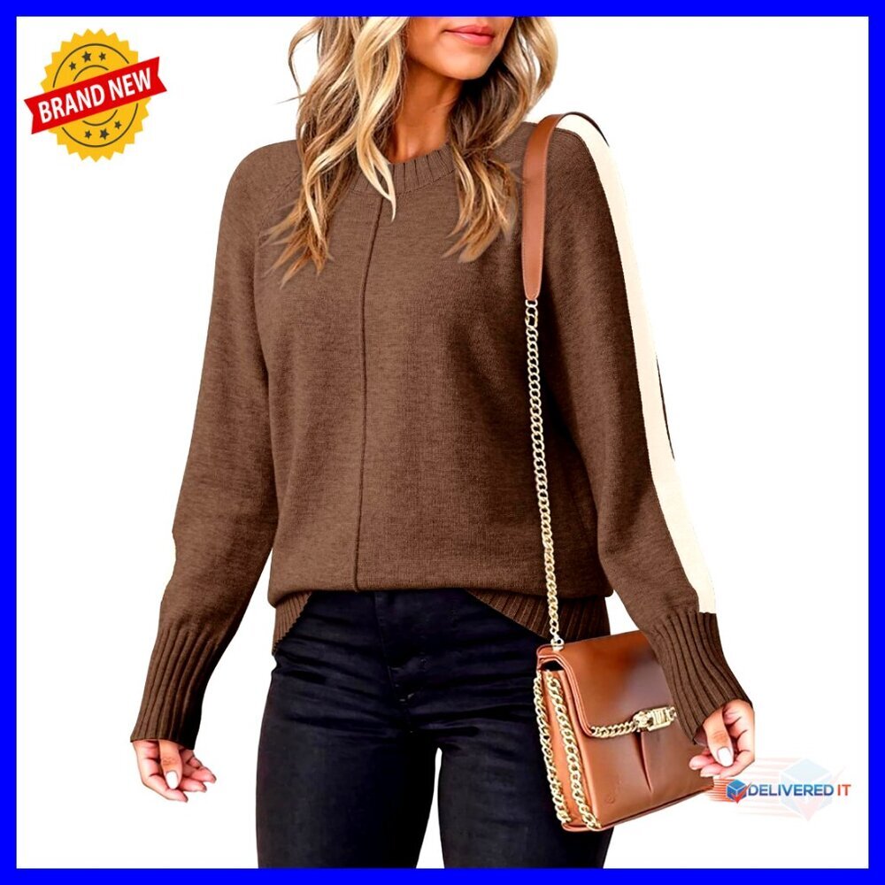 Oversized Knit Pullover Casual Chic Fall Sweater Long Sleeve Crewneck Loose Fit